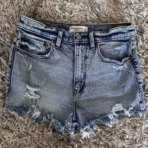 abercrombie high rise mom jean short